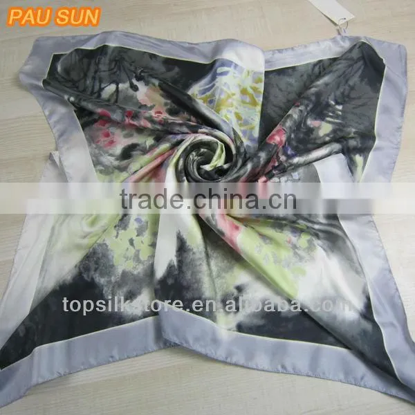 Printed Square Chinese Silk Scarf