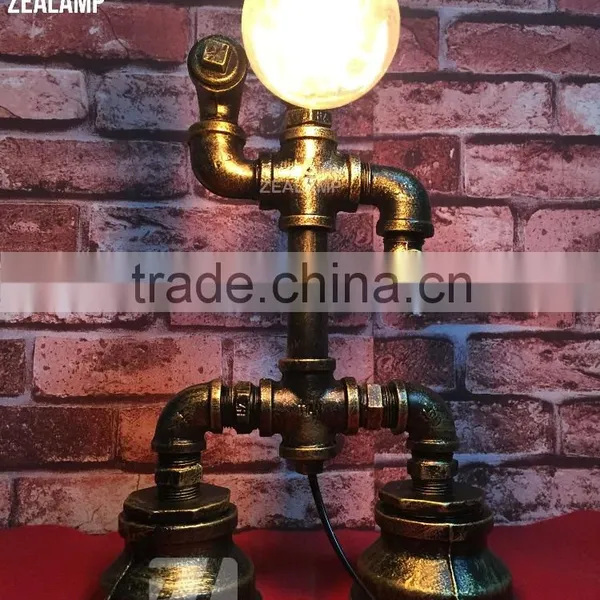 Industrial Style Pipe Lights Steampunk Pipe Table Lamp Edison Lamp Robot