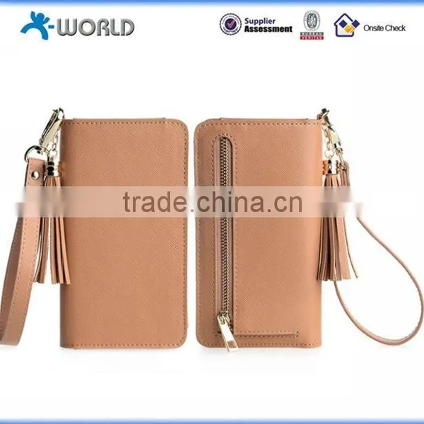 Cute Zipper Leather Wallet Case For IPhone 6S With Wrist Strap photo-4