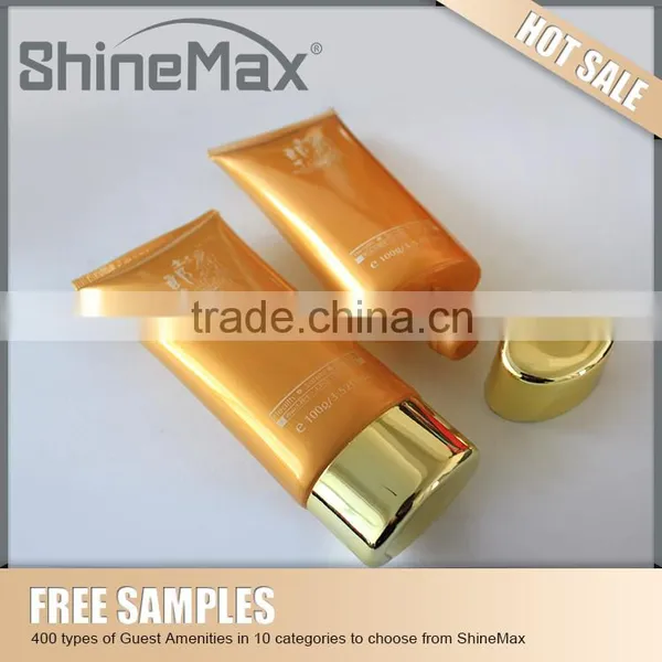 60ml korean cosmetic plastic black tube packing for BB cream with flat cap