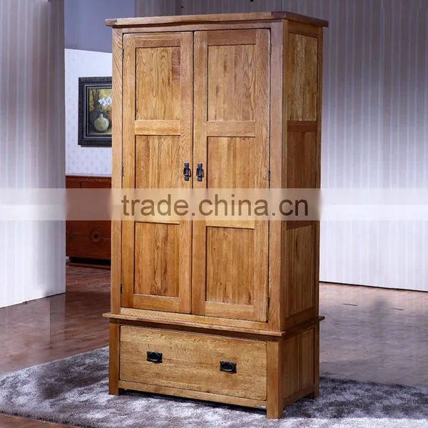 Solid Wood Oak Wardrobes With Drawers/Gents Wardrobe