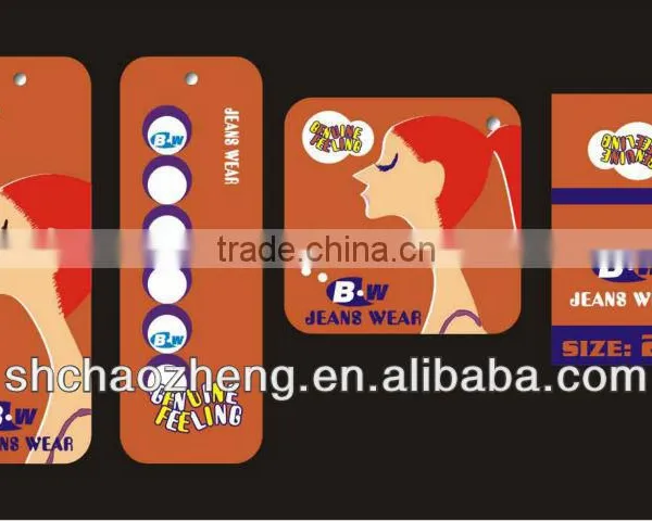 Fashion design jeans wear paper tags with string custom