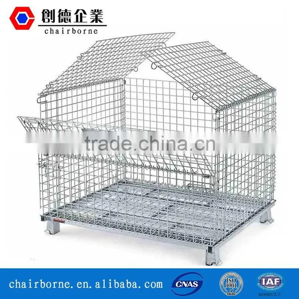 Made in China Best Selling Best Price Foldable Steel Warehouse Storage Cage With Lid