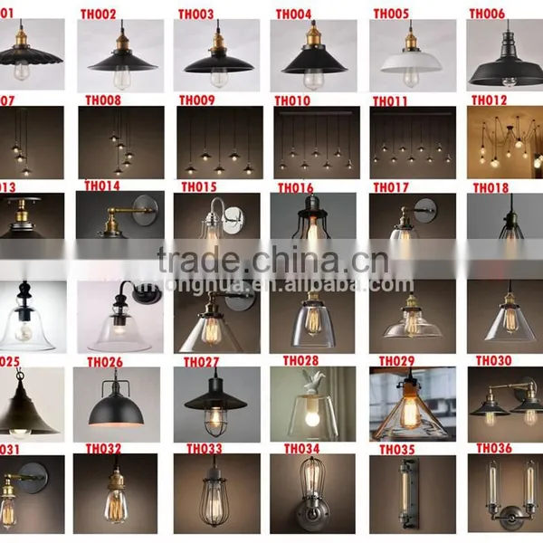 Hot Sell Vintage Wall Lamp Retro Clear Glass Shade Edison Pendant Light With CE photo-5