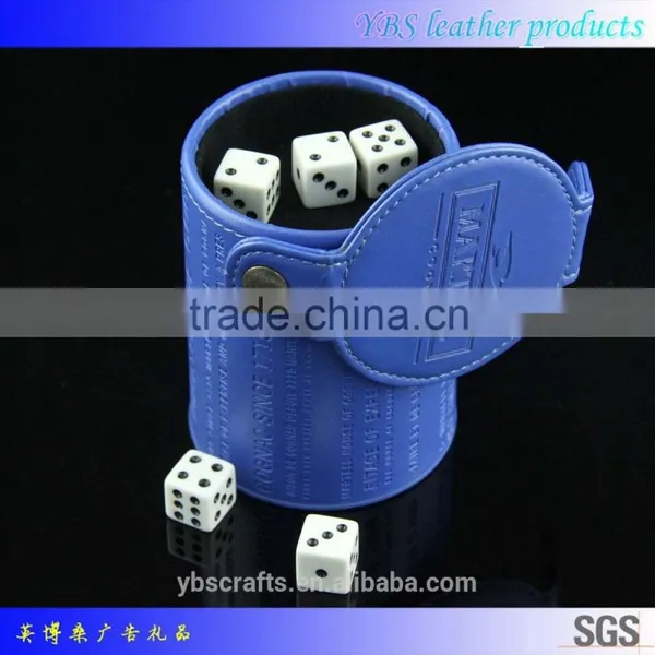 Promotional Customized Logo Leather Dice Cup Wth Lid photo-3
