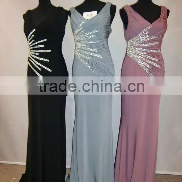 Sleeveless V Neck Cotton Long Maxi Dress Mother The Bride Dress photo-4