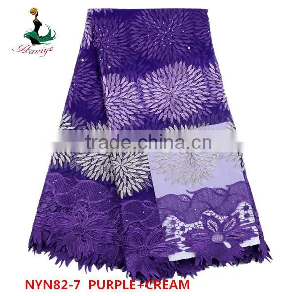 2016 Haniye Wholesale Bridal Tulle Lace Fabric Nigeria French Net Lace Fot Party /NYN82 photo-5