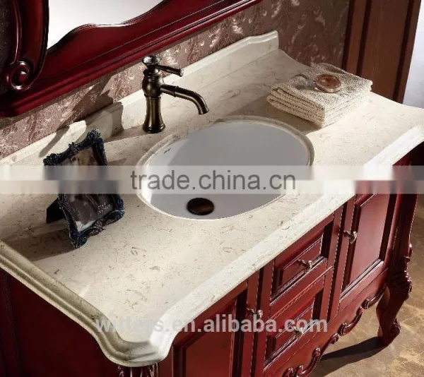 Old Hand Curved Bathroom Vanity With Vingage Mirror WTS1605 photo-4