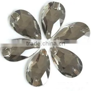 Fashion Teardrop Flat Back Two Holes Crystal Stone Design for Dresses photo-2