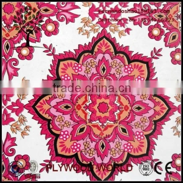 Colorful Design Polyester Plywood to Egypt, Glossy Colorful Flower Design Polyester Plywood