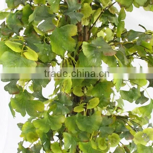 Making Indoor Artificial Green Ginkgo Trees Real Wood Trunk for Sale photo-3