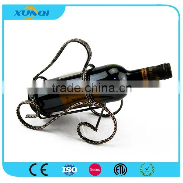 Modern Portable Wine Bottle Holder/Decorative Wrought Iron Wine Rack XQ1192