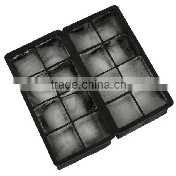 Ice Cube Trays - Food Grade Ice Cube Containers - Eight Cubes Ice Molds, Set of 2, Black photo-5