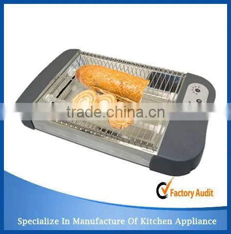 stainless steel and plastic base electric flat toaster