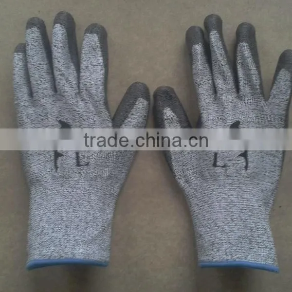 pu Palm Coated HPPE Glass Fiber Safety Gloves photo-4