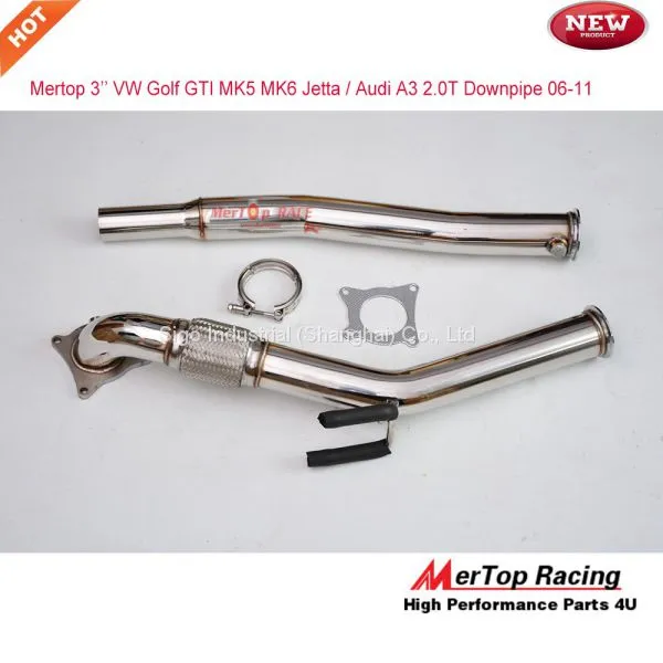 Mertop 06-10 VW GTI Jetta Mk5 Mk6 / Audi A3 Fsi Tsi 2.0T GEN2 Turbo Intercooler (Bar and Plate Type) Kit+3'' Catless Dow photo-2