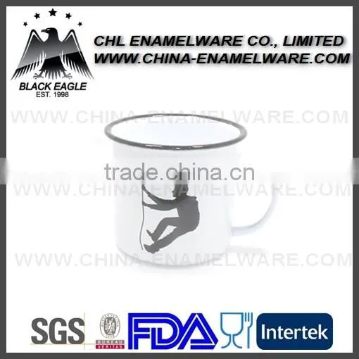 White Color Rolled Rim Enamel Coffee Mug Wholesale photo-4