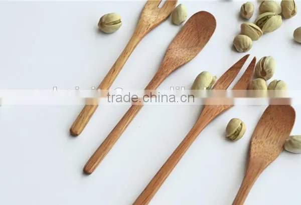 CY047 Natural Wooden Mini Spoon Fork Janpan Style Bamboo Fork Tableware Kit photo-6
