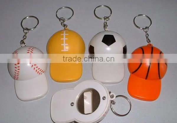 New Style Promotional Football Cap Hat Shape Bottle Opener With Keychain photo-2