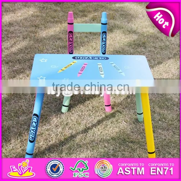 2017 New Design Kindergarten Wooden Table and Chairs for Toddlers W08G217 photo-4