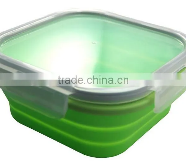 The Large Size Silicone Pack Away Lunch Box Folds Flat photo-5