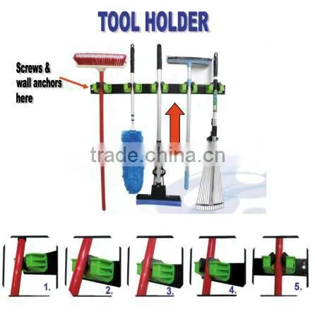 Professional Patent Garden Mop Tool Holder Rack With Screw Fixed Plate photo-3