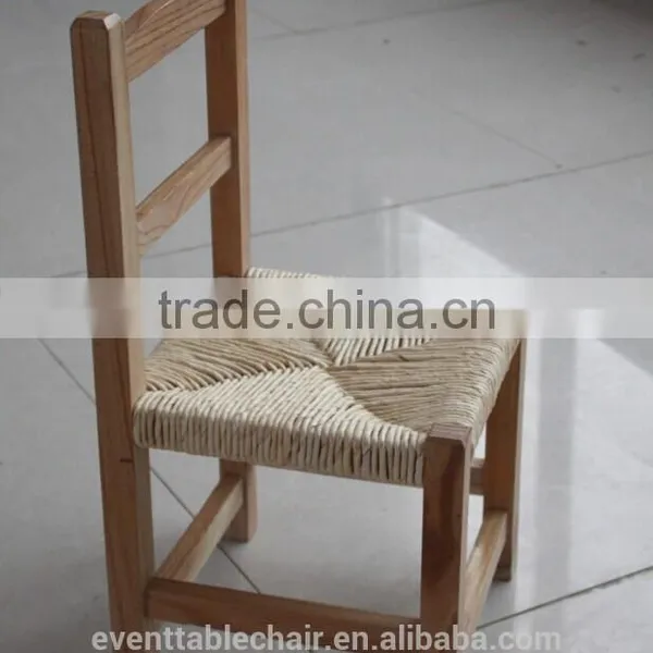 Solid Wood Children Chair With Ratten Cushion photo-5