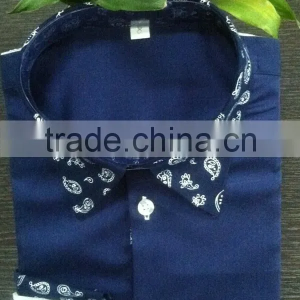 Contrast Color Collar and Cuff Dress Shirts Fashion Shirts for Boys Children Clothing Manufacturers China photo-2