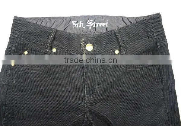 New Fashion Design Golden Button Corduroy Embroidered Shorts/pants With Folded Hem photo-4
