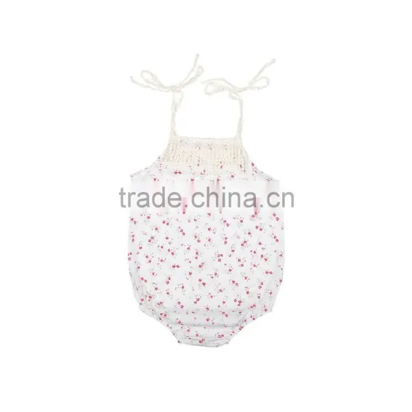 High Quality Summer Boutique Baby Clothing Rompers Baby Girl Floral Lace Rompers Infant and Toddlers Rompers photo-4