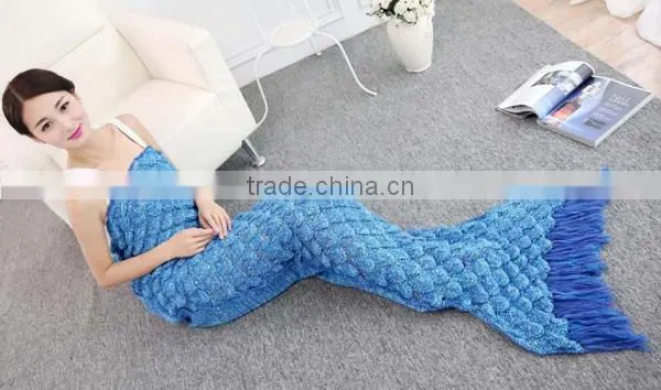 2016 New Design Knitted Amazon Mermaid Tail Blanket Wholesale photo-3