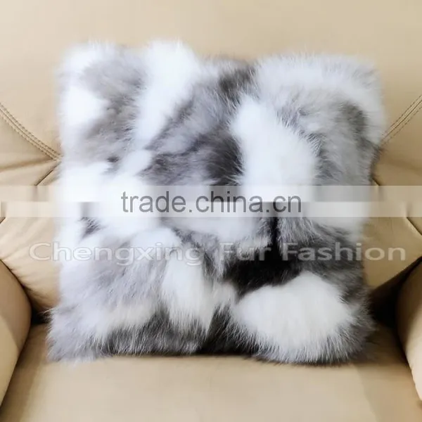CX-D-33E Real Fox Fur Decorative Throw Pillow Case Plain Cushion Pillow Cover photo-6