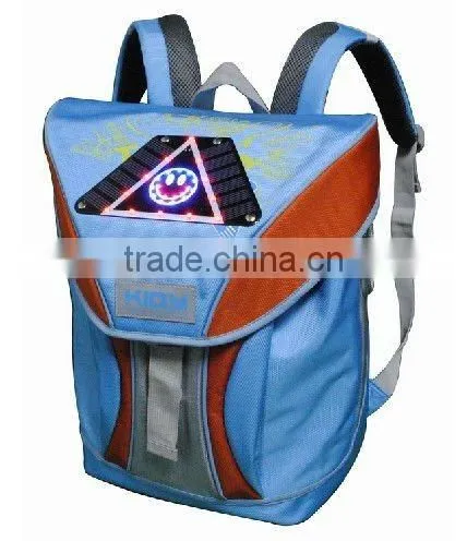 Promotional Solar Warning Light Kids School Bags