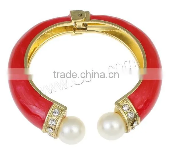 Glass Pearl Zinc Alloy Children Bangle Kids Plastic Bracelet Jewelry Bracelet photo-4