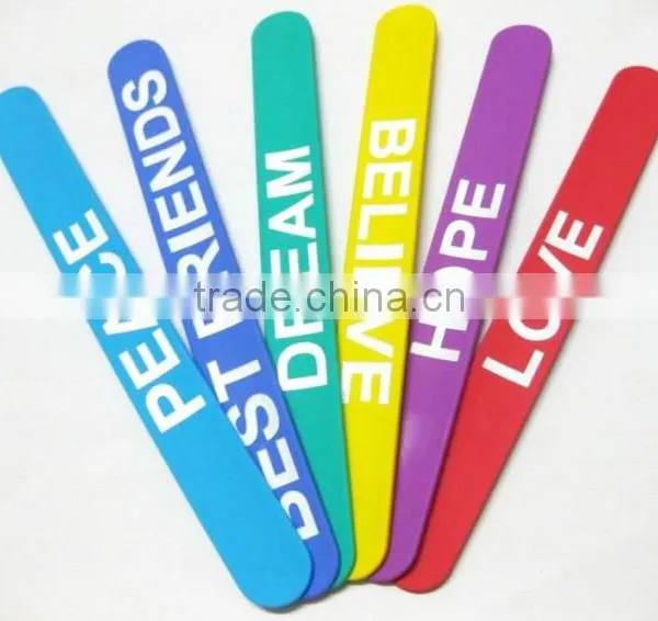Letters Design Logo Print Advertising Fashion Silicone Snap Bands photo-4