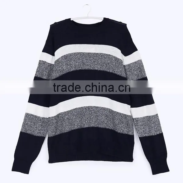 Popular Hot Sale Crew Neck Wool Stripe Sweater Pullover Men With Best Price photo-5