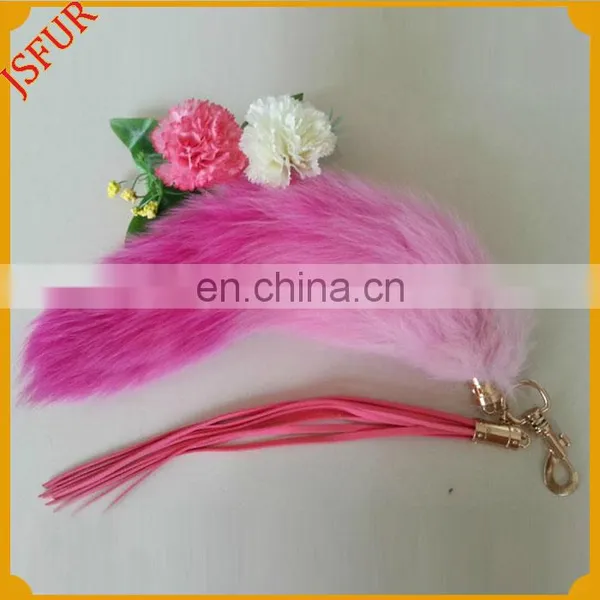 Fluffy Classic Tail Keychain With Fox Fur Custom Accessory photo-3