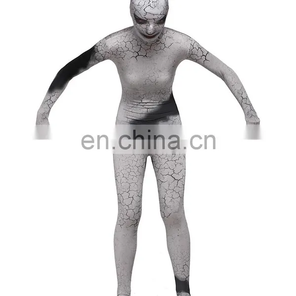 Gray Spandex Polyester Fullbody Second Skin Tight Zentai Suit Halloween Costume For Girl Woman photo-4