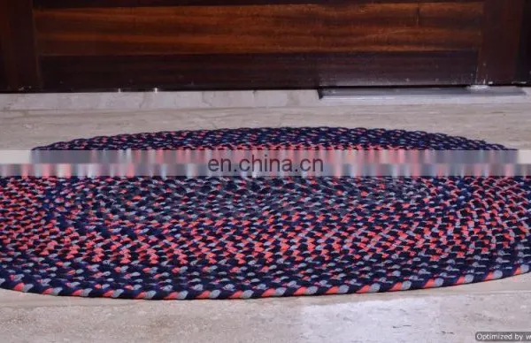 Designer Braided Floor Mat Embroidered Handmade Rug/Carpet Reversible Door Mat photo-3