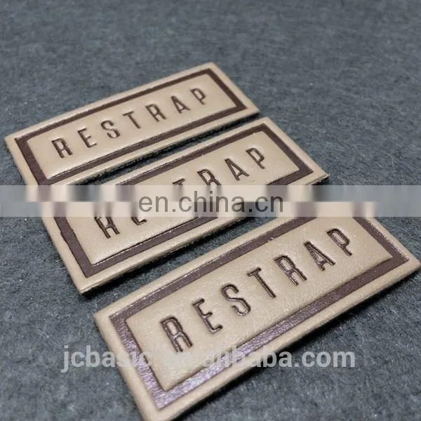 Custom Branded Jeans Denim Embossed Leather Patch Label photo-5