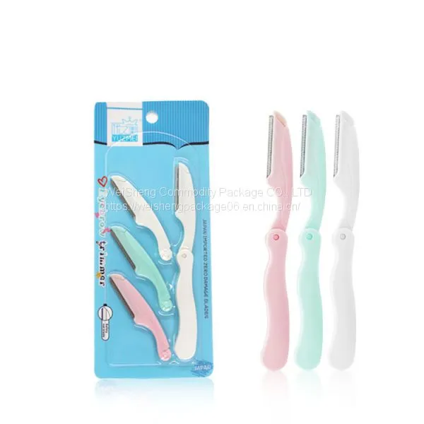 Weisheng Foldable Eyebrow Trimmer Stainless Steel Scraping Eyebrow Remover Razor Trimmers