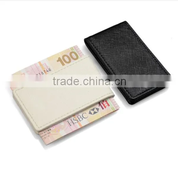 Saffiano Leather Magnetic Money Clip Holder Cash Clip With Hidden Magnetic photo-3