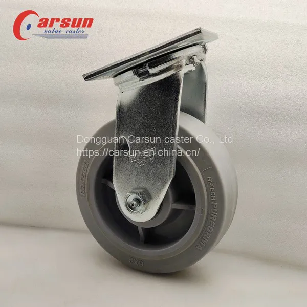 Heavy Duty Castor Gray Rubber TPR Caster Top Plate Casters 4/5/6/8 Inch Swivel Industrial Caster Wheels photo-4