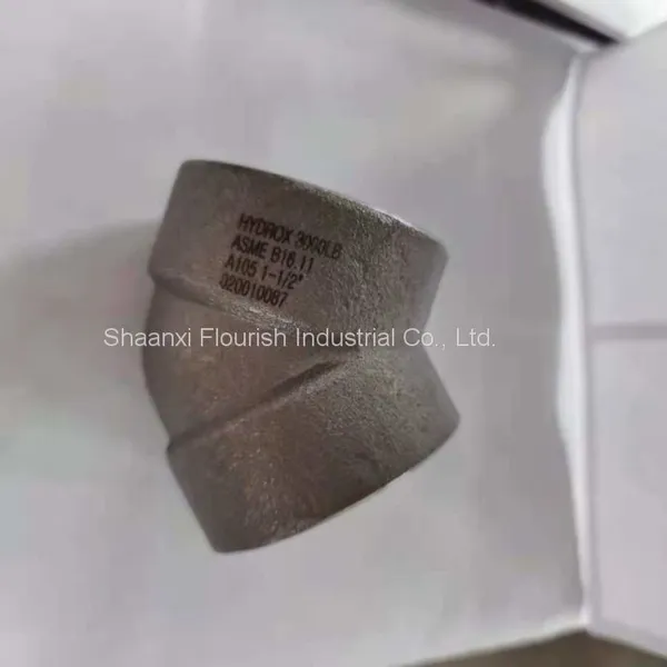 Forged Steel Pipe Fitting Socket Welding 45 Degree Elbow 3000LB ASME B16.11