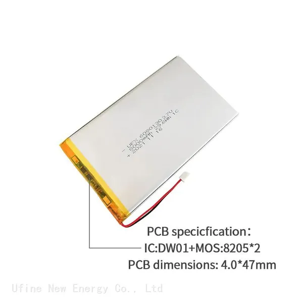 Custom Super Thin Bluetooth Keyboard Battery UFX 6080130 8000mAh 3.7V Rechargeable Li-polymer Battery photo-3