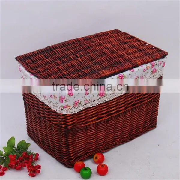 Handmade Wicker Basket,willow Basket,wicker Basket With Fabric Lining Quality Choice