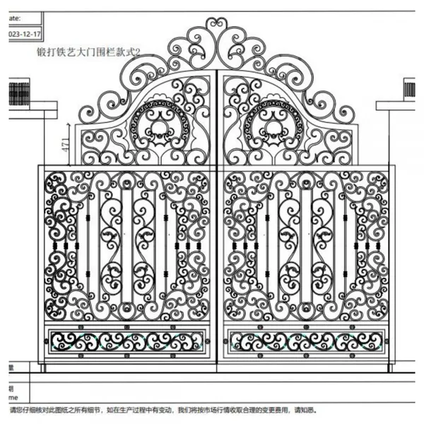 Home Garden Driveway Gates Wrought Iron Gate Aluminum Gate Design China photo-3