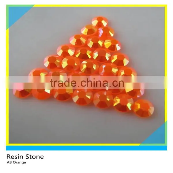 SS16 Resin Hotfix Flatback Stone Iron On AB Orange Round Resin Stone