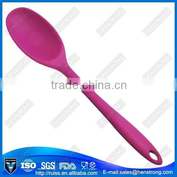 Pretty And Colorful Silicone Long Handle Plastic Kitchen Spoon photo-4