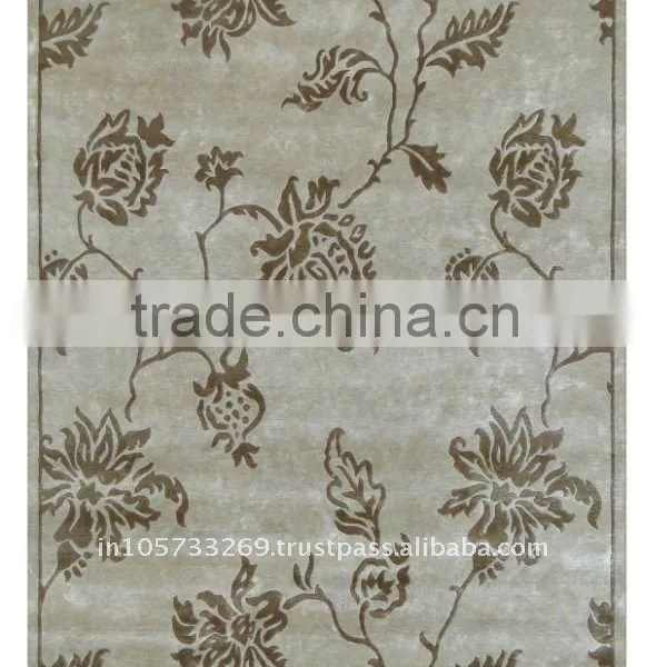 702,Lt.Brown/Beige Indo-Nepali Carpets Made With 100% Silk